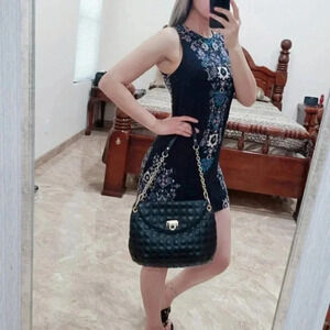 Ecote Floral Open Back Mini Dress